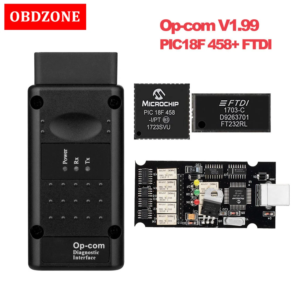 

OP COM 2018 V1.99 Firmware Scanner for Opel OP-COM Code Reader with PIC18F458/FTDI Chip Opcom 1.99 CAN BUS Diagnostic Tool