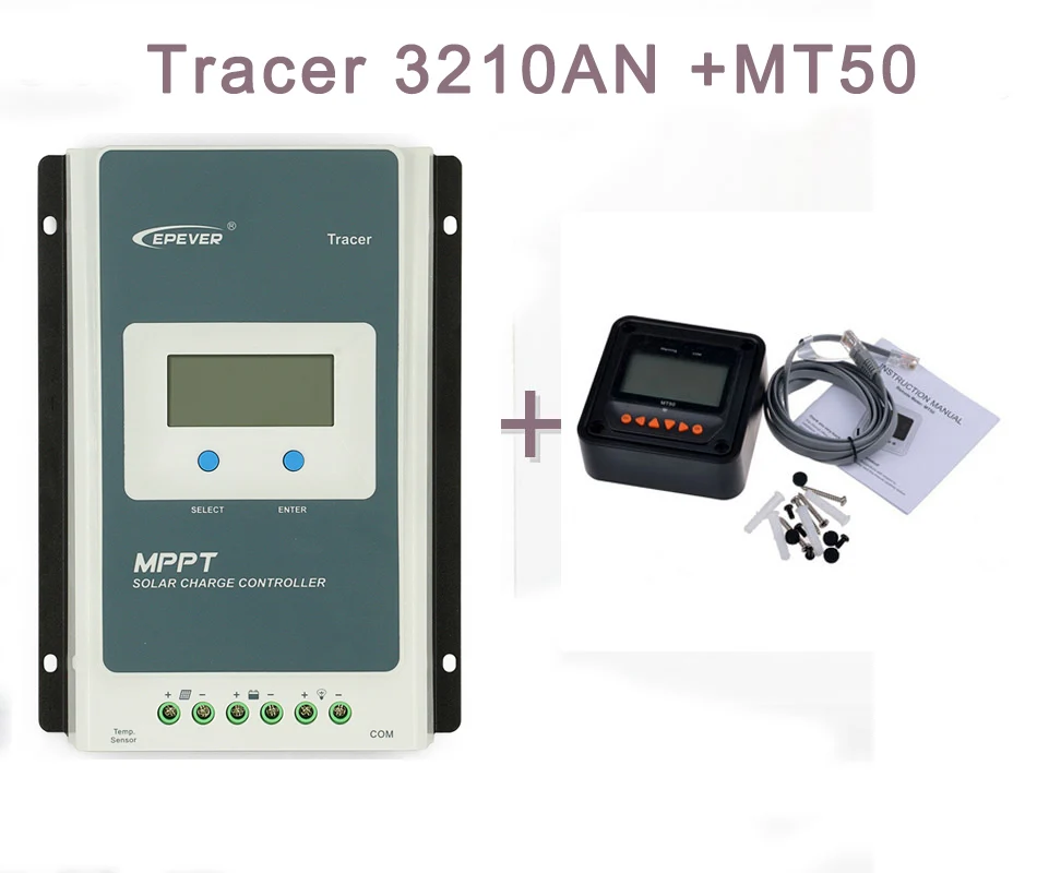 

MPPT 30A EPEVER Solar Battery Charger 12V 24V Solar Regulator LCD Light and Timer Load Control with MT50 EPSOLAR Tracer3210AN