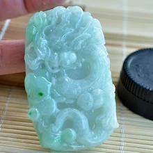 С большим толстым плавающим зеленым Shuangcai чистая ручная работа Зодиак дракон кулон yu с успешным в официальной карьере c