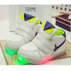 Детские кроссовки с рисунком обувь с подсветкой модные детские кроссовки для мальчиков обувь детская обувь со светом