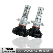 2 шт. X3 светодиодный фары 50 W 6000LM H4 H7 светодиодный фар автомобиля 3000 K/6500 K/8000 K зэс чип H1 H11 9005 HB3 9006 HB4 светодиодный Автомобильная противотуманная лампа