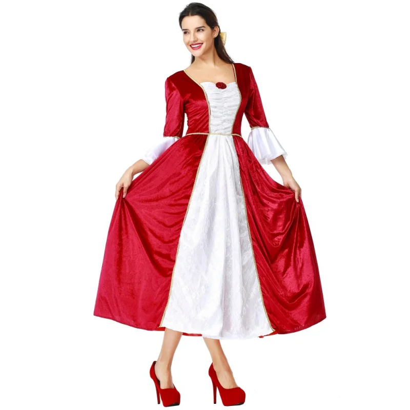 Для женщин Королева возрождения Мэри queen суд принцесса средневековой Grand красный костюм 2018