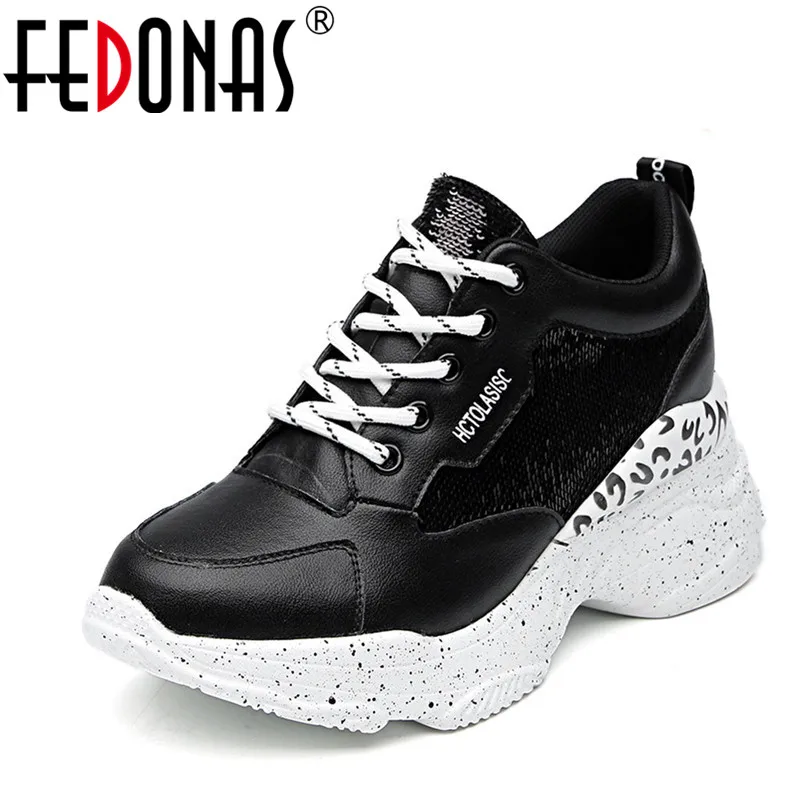 

FEDONAS New Arrival Women Genuine Leather Flats Platfroms Sneakers Corss-tied Breathable Sport Shoes Woman Casual Shoes