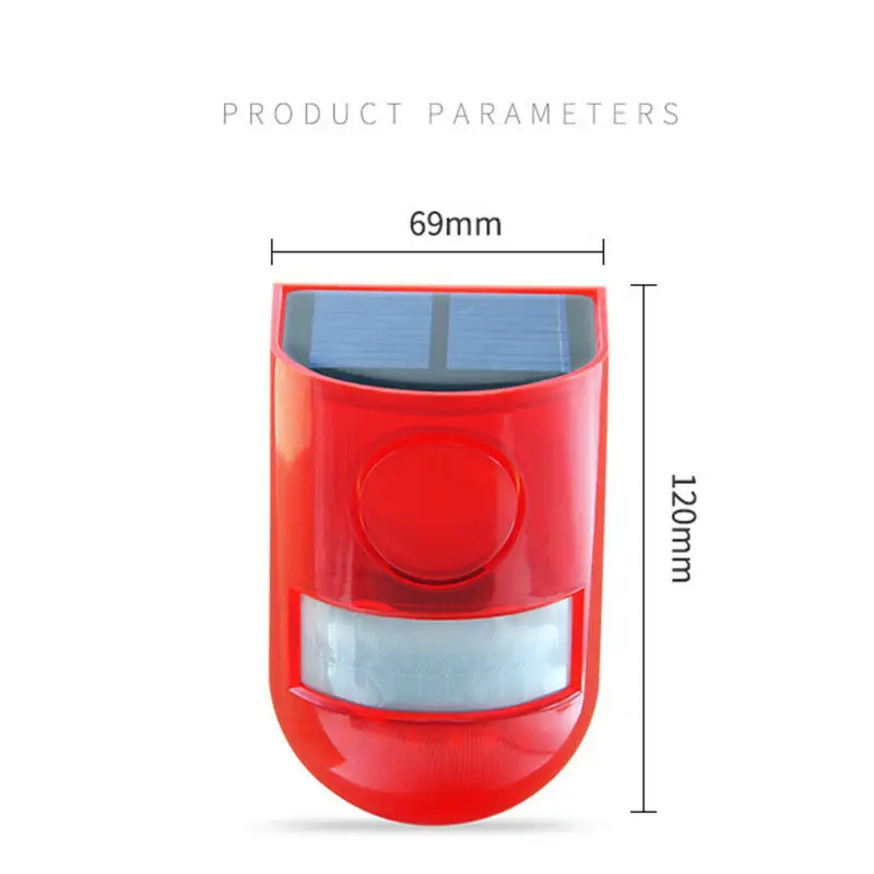 Горячие солнечные инфракрасный датчик движения Детектор сирена стробоскоп сигнализация водонепроницаемый 110dB громкий для дома во дворе открытый безопасности