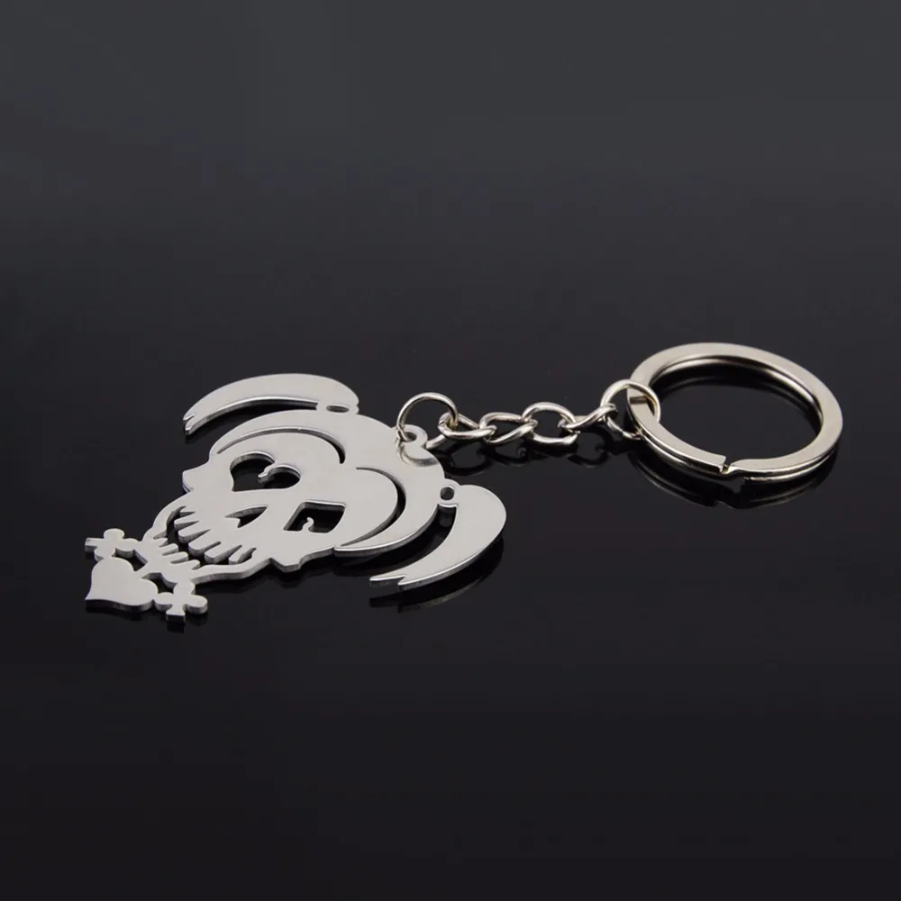 New Suicide Squad keychain Harley Quinn Joker Stainless Steel Pendant Beaded Chain for Women and Men