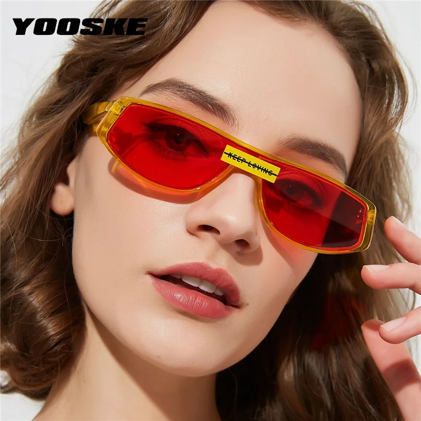 YOOSKE Модные солнцезащитные очки для женщин Роскошные брендовые дизайнерские желтые солнцезащитные очки ретро квадратный стиль Мужские Женские очки UV400
