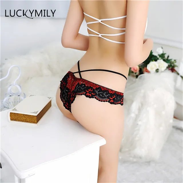 Luckymily New Fashion Underwear women Sexy Lace Thongs G-string V-string Panties Underwear Knickers Lingerie of Sexy Panties