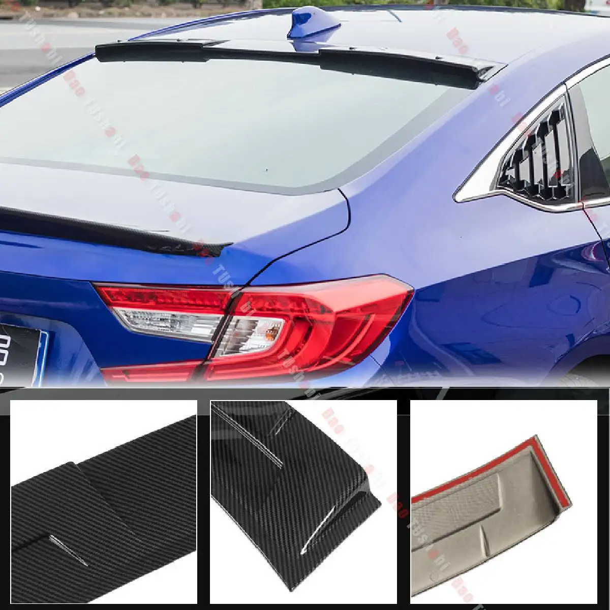 

Carbon Fiber Style ABS Rear Window Visor Roof Spoiler For Honda For Accord 2018