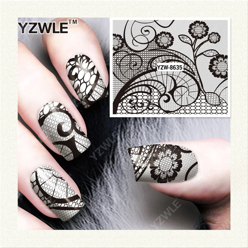 

YZWLE 1 Sheet DIY Decals Nails Art Water Transfer Printing Stickers Accessories For Manicure Salon  YZW-8635