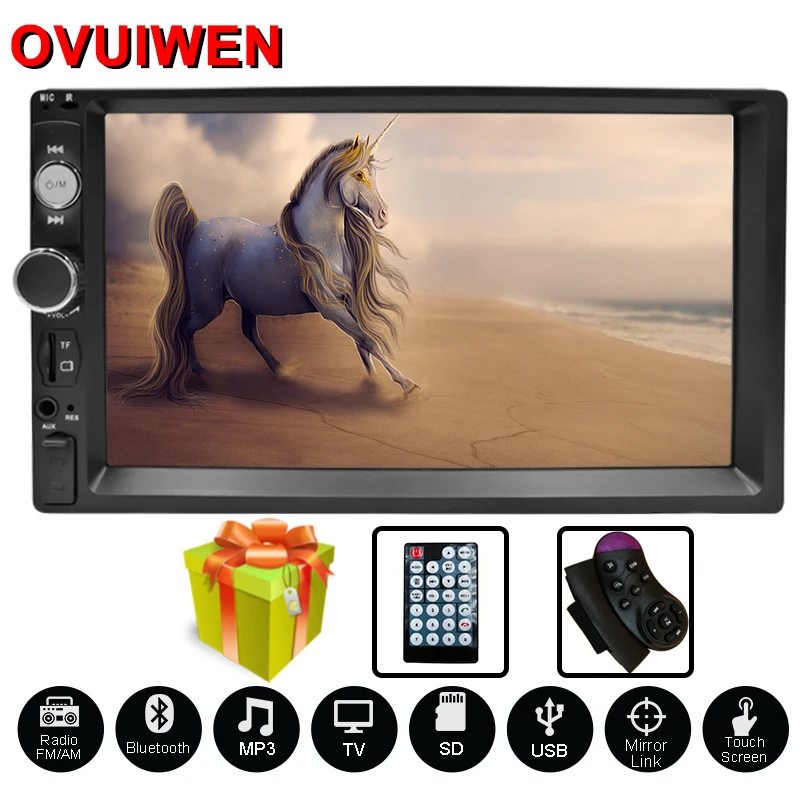 

2 Din Car Radio Autoradio 7" HD Multimedia Player 2DIN Touch Screen Auto Audio Car Stereo MP5 Bluetooth USB TF FM Camera