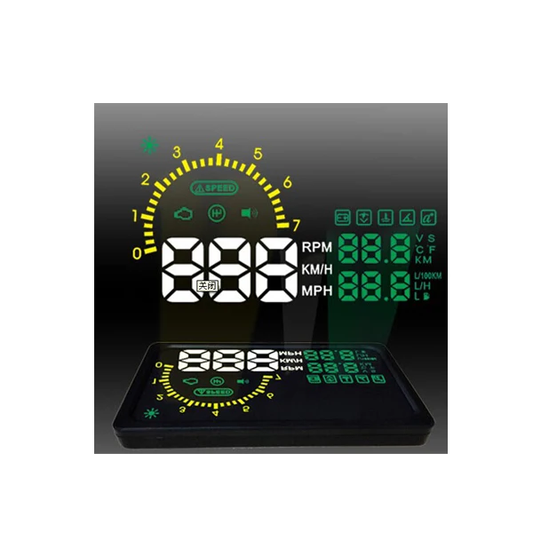 " светодиодный OBD-II HUD Дисплей I5 над скоростью ing Предупреждение скорость/км об/мин/сдвиг светильник/температура+ Шина индикатор I5