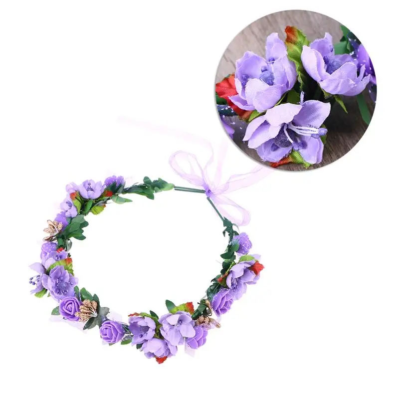 

Flower Headband Wedding Floral Garland Hair Wreath for Holiady Wedding Party