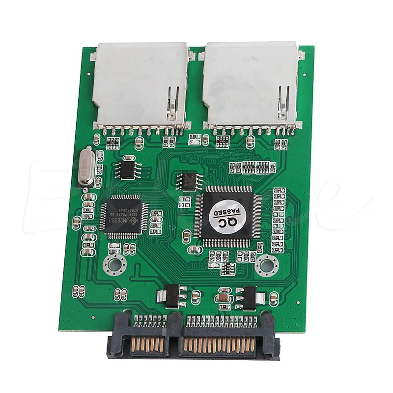 New2 Port Dual SD SDHC MMC RAID to SATA Adapter Converter For Any Capacity SD Card 1
