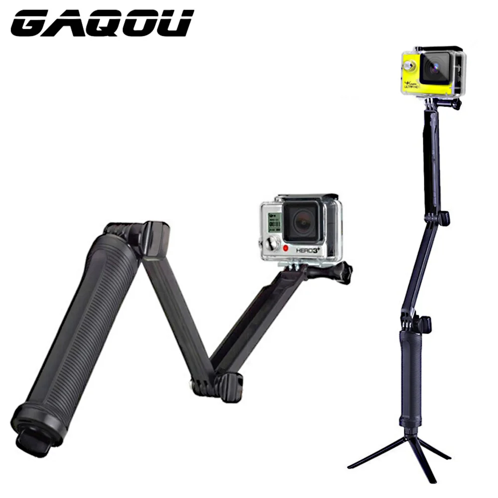 GAQOU 3 Way Grip Waterproof Monopod Selfie Stick For Gopro Hero 5 4 3