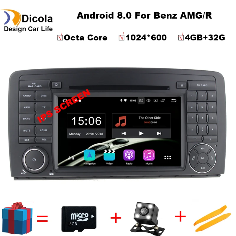 

7 inch 2 DIN Car DVD GPS Android 8.0 Fit Mercedes Benz R CLASS W251 R280 R300 R320 R350 R500 R63 AMG 4G RAM BT DAB Radio DVD GPS
