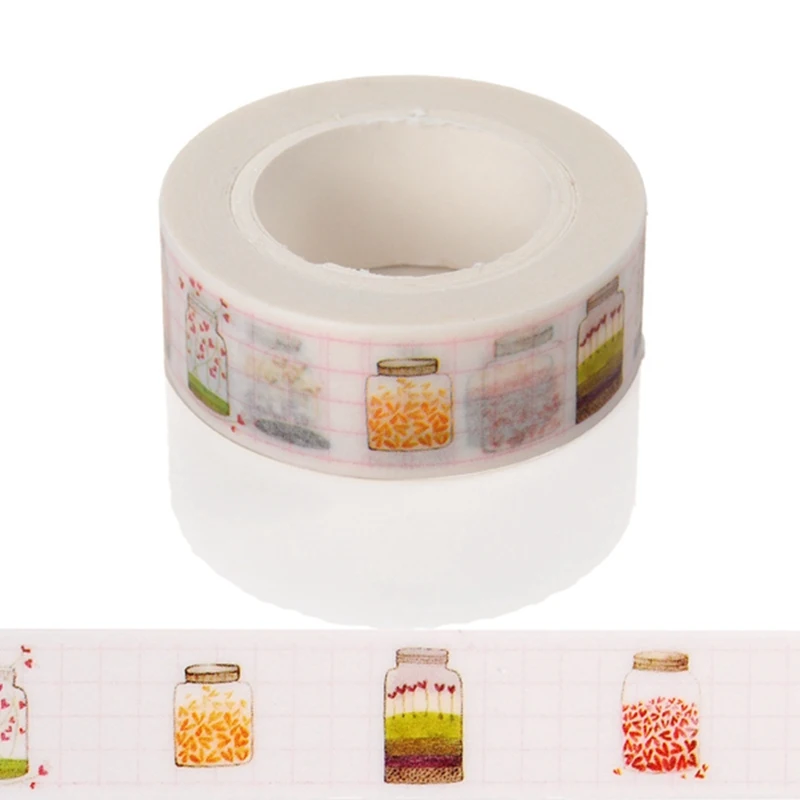 

10m*15mm Creative Colorful Wish Bottle Washi Tape DIY Masking Tape Decoration Scrapbooking Adhesive Tape Kawaii Stationery 1 PCS