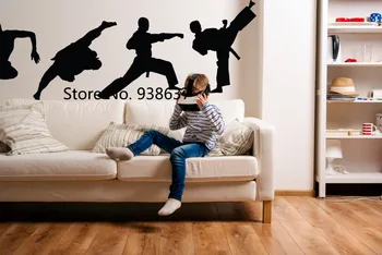 

Karate Kids Wall Art Decals for Living Room Home Decor adesive de parede Non-toxic Pvc Material Wall Sticker for Boys Room ZB407