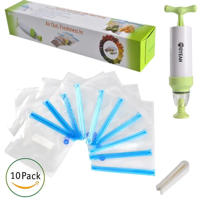 

MOYEAH Vacuum Sealer with Hand Pump Vacuum System Keep Food Saver Longer-Storage Bags Sealed Vacuum Sealed Bags dropship D621