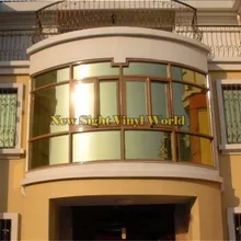 VLT 15% золотисто-серебристая односторонняя Отражающая пленка для окон рулон для дома и офиса Размер: 1,52*30 м/рулон