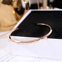 YUN RUO 2021 New Arrival Fashion Luxury LOVE YOU IS MY FATE Bangle Rose Gold Color Titanium Steel Jewelry Woman Not Fade Chic 1