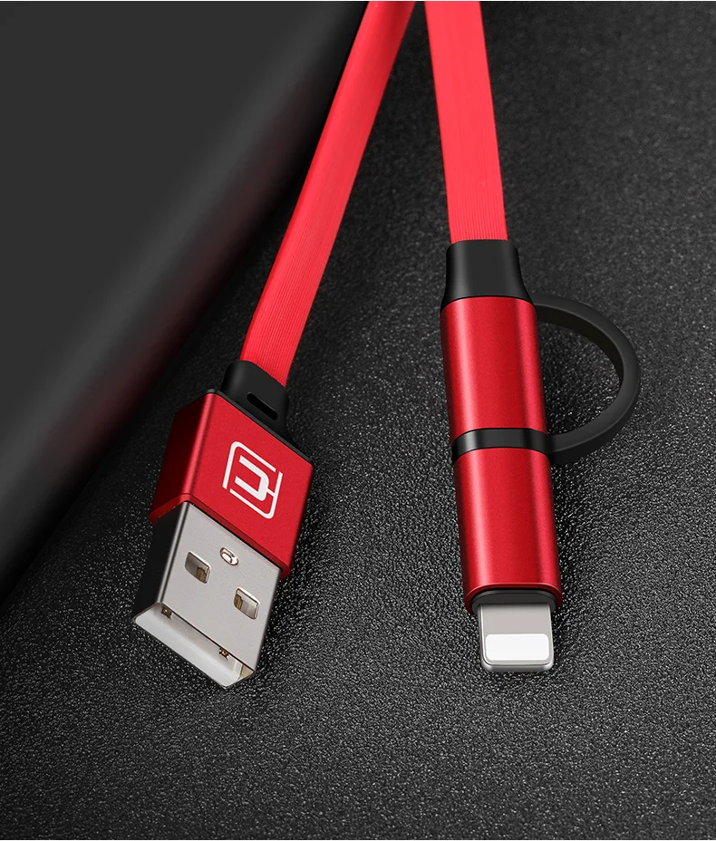 Cafele 2 в 1 микро USB кабель для iPhone Мини USB кабель выдвижной портативный зарядный кабель для iPhone 8 7 6 5 Xiaomi Redmi 4X