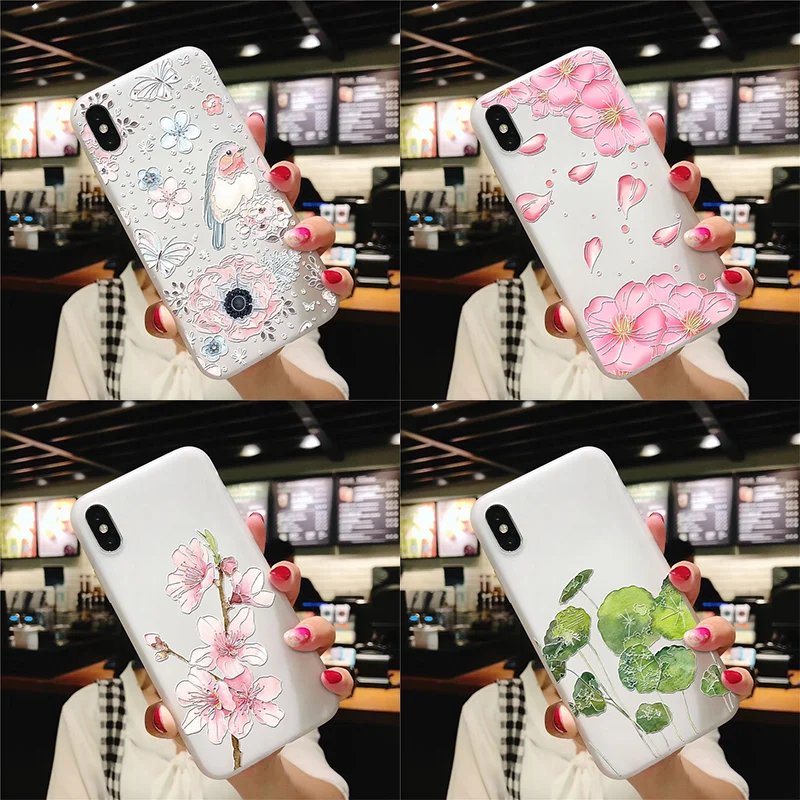 

Emboss For Huawei P Smart Plus Y9 Y6 2018 2019 P8 P9 P10 P30 Mate 10 20 Pro Lite Mini 2017 Flower Case For Huawei P20 Lite Cover