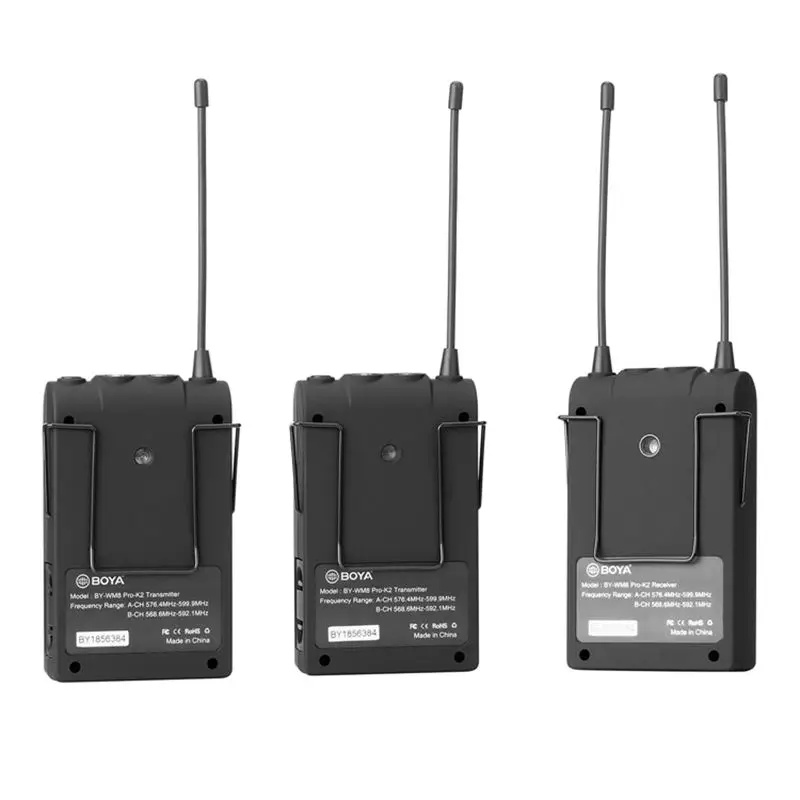 Boya By-Wm8 Pro-K2 Uhf двухканальная Lavalier Беспроводная микрофонная система с ЖК-экраном для Canon Nikon _ Dslr камеры видеокамеры