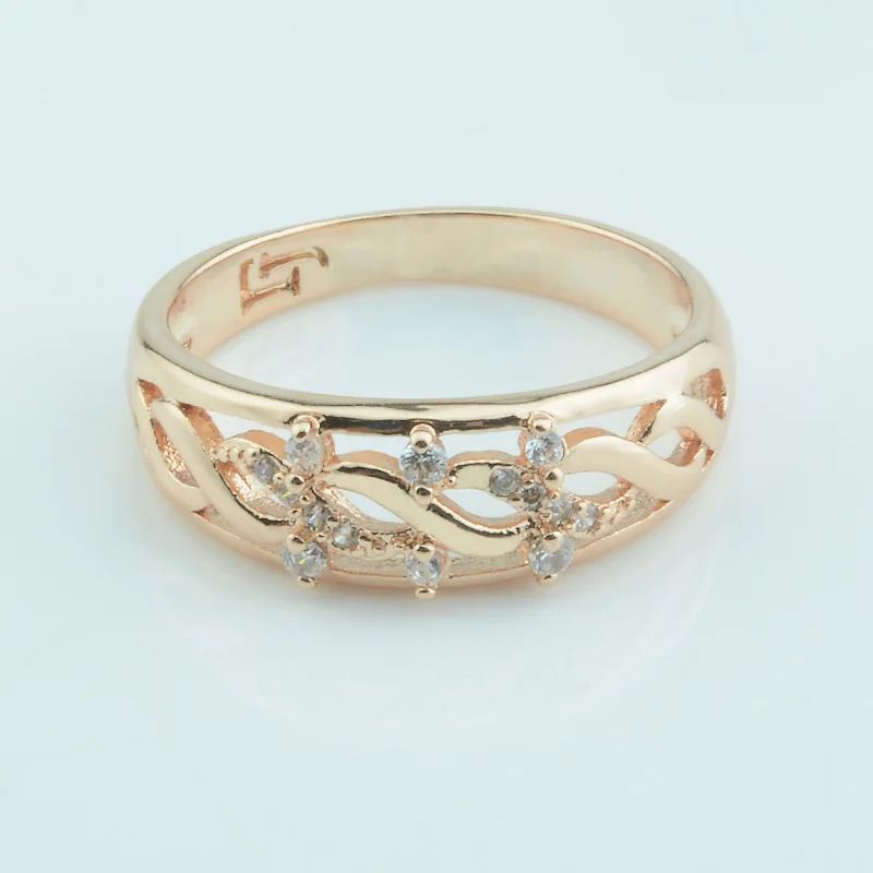 FJ 7 мм широкий женский 585 розовое золото цвет ткачество белый кубический циркон кольца 7 8 9