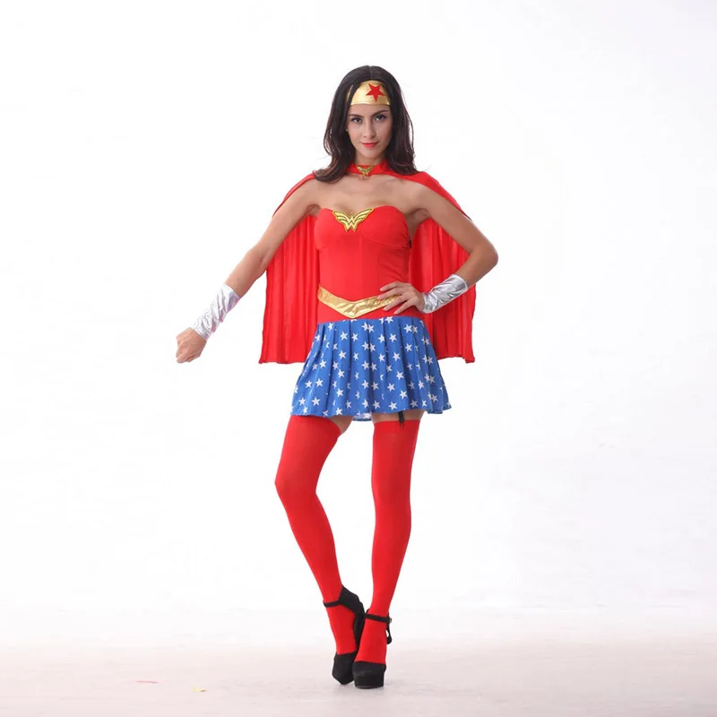 

Wonder Woman Costume Adult Classic Superwoman Disfraces Halloween Superman Costumes for Women Superman Carnival Fancy Dress