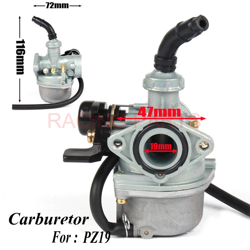 

Motorcycle PZ19 19mm Carburetor for 50cc 70cc 90cc 110cc Dirt Pit Bike Go Kart Carb Choke Taotao Atv Quad Carburetor