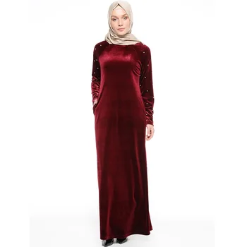 

Woman Plus Size Long Sleeve Abaya Islamic Female Muslim Apparel Ladies Kaftan Long Women's Turkish Maxi Dress Middle East