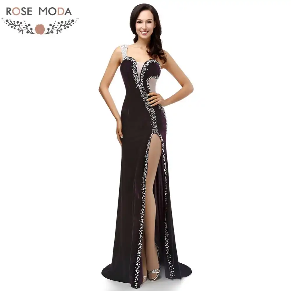 black velvet evening dress