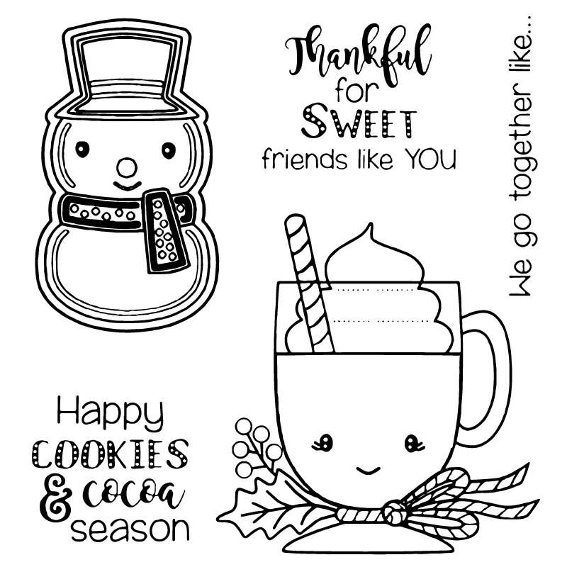 

AZSG Ice Cream Snowman Clear Stamps For DIY Scrapbooking Photo Album Decoretive Embossing Stencial 10*10cm