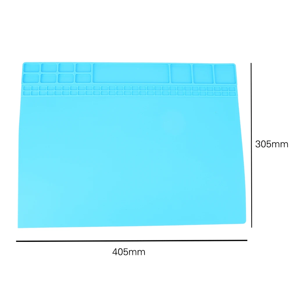 405x305 мм Большой термостойкий силиконовый коврик для стола, платформа для обслуживания, теплоизоляция, паяльная станция для ремонта+ винтовое расположение
