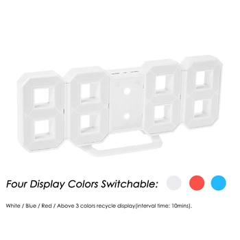 

12H/24H Display Adjustable LED Luminance Snooze Function Wall Clock Desk Alarm Digital Alarm Clock LED Clock USB Operated Light