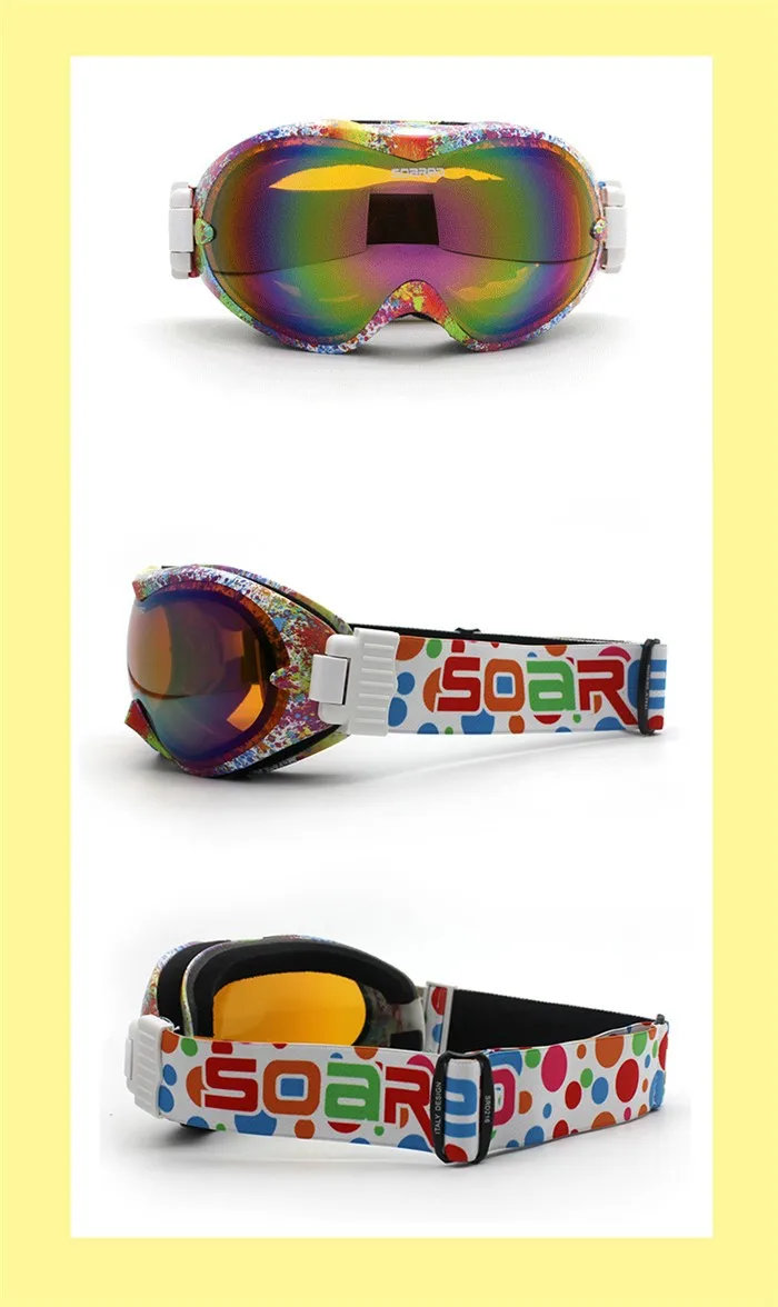 Очки для сноуборда, противотуманные, UV400, для мужчин, женщин, подростков, лыжные Солнцезащитные очки, двухслойные линзы, против царапин