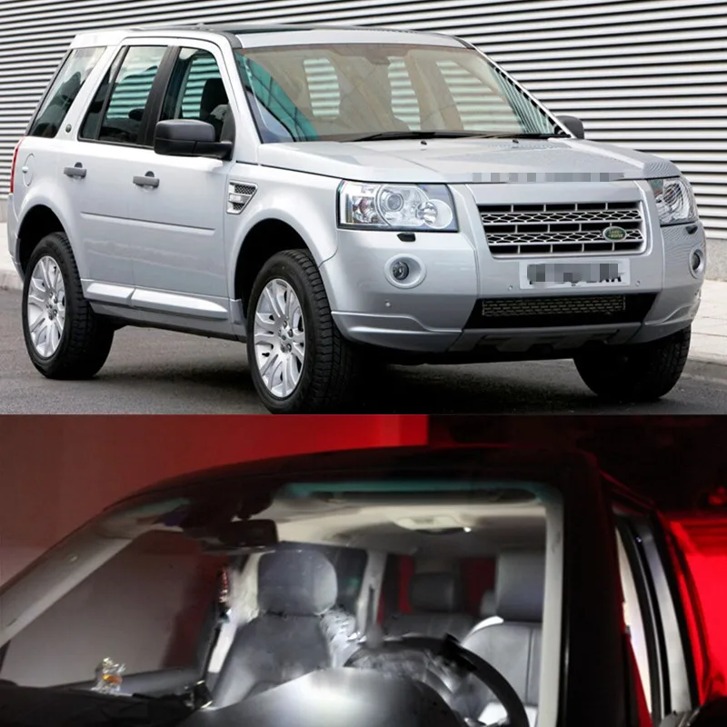 

Car Accessories 10pcs LED Bulb Interior Lights Package Kit 12V Map Lights For landrover Freelander2 2010-2014 Car Stying