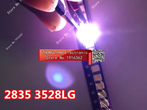 200 шт./лот для LG SMD светодиодный 3528 2835 1 Вт 3 в холодный белый для ТВ/ЖК-подсветка