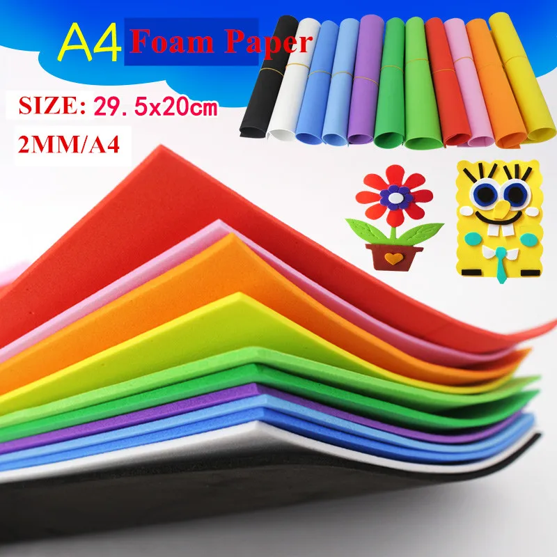 

10 Sheets 20x30cm 2mm EVA Foam Paper Sponge Paper Arts and Crafts For Kids Kindergarten Toys DIY Handmade Craft Accessories