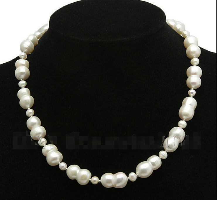 

Free shipping@@@@@ D65T46 A> s231 AA 4-5mm white +20mm white pink purple Baroque Fresh Water pearl necklace a