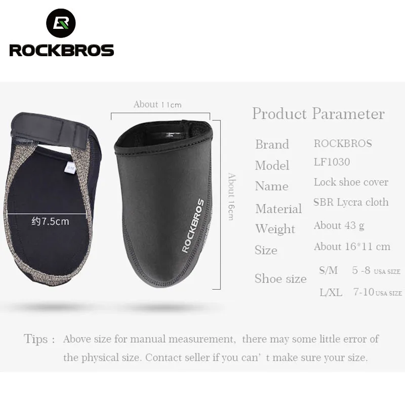 ROCKBROS – housse pour chaussures de cyclisme vtt, tissu résistant à l'abrasion, coupe-vent, garde au chaud, demi-chaussure, couvre-chaussures de vélo de route, noir