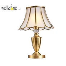Европейская роскошная Медная настольная лампа E27 AC110V/220 V настольные лампы для гостиной прикроватный домашний декор, кофейный магазин отель Вилла освещение