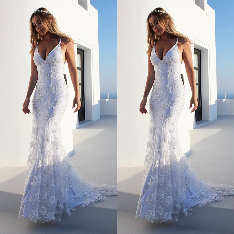 

Sexy White Maxi Dress Hollow Out Floor Length Summer Party Dress Deep V Neck Backless Mermaid Dress Christmas Party Dress