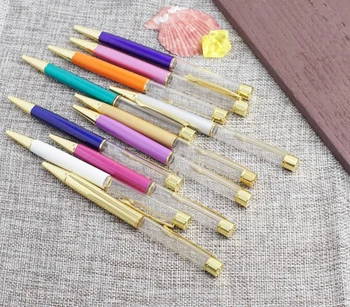 

27 colors for choice Ballpoint no oil no Gold foil Fill yourself crystal Metal Copper gift pen school offise supplies