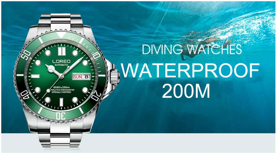 200m à prova dwaterproof água relógio mecânico