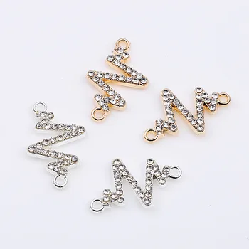 

NCRHGL Silver/Gold Color Electrocardiogram Crystal Charm For Making Bracelets Necklace Jewelry DIY Accessories 22x14mm 10pcs/lot