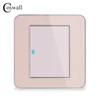 Coswall marque nouveauté 1 Gang 1 voie aléatoire cliquez sur/Off applique murale interrupteur avec témoin LED panneau en cristal acrylique ► Photo 2/5