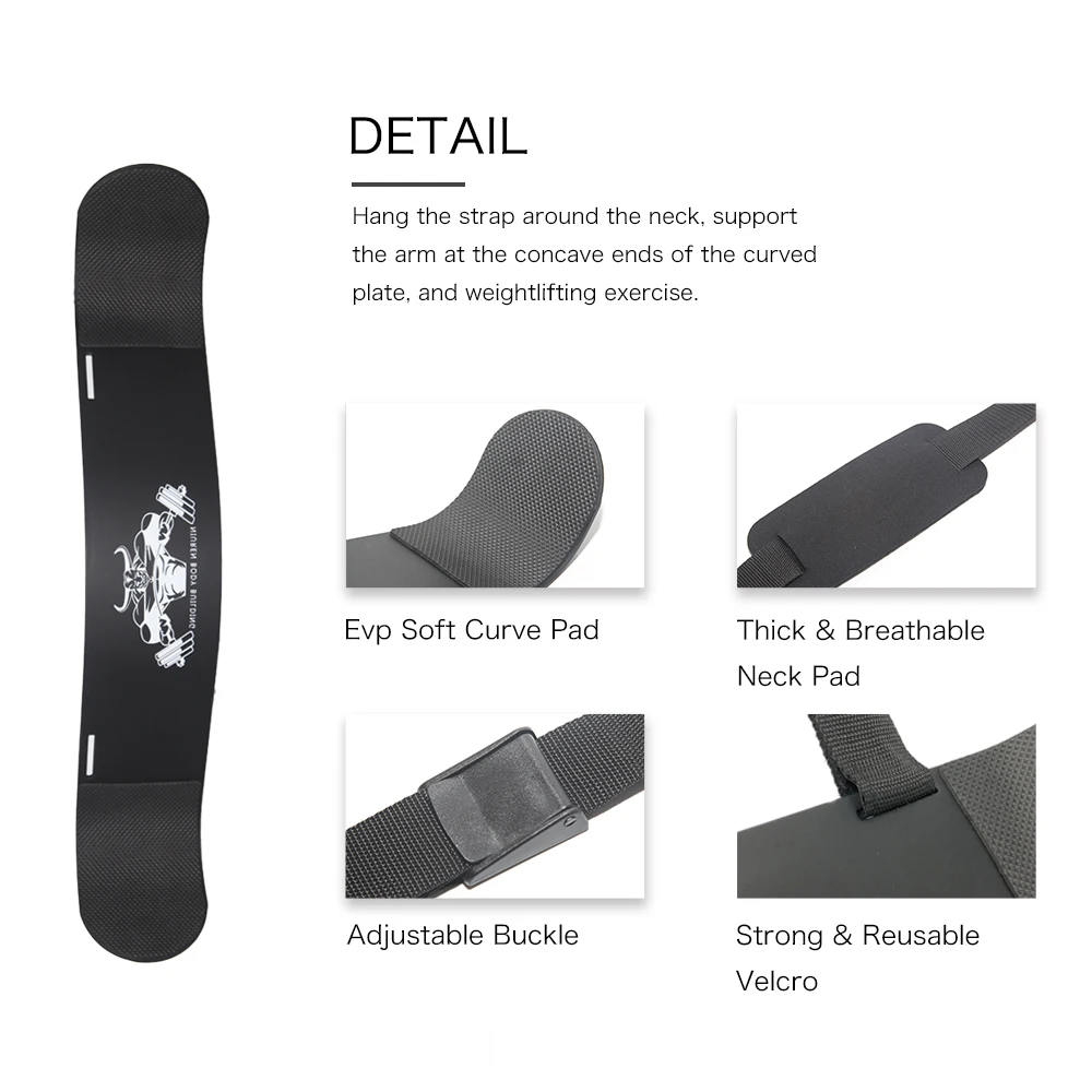 DMAR Weightlifting Arm Blaster Adjustable Aluminum Alloy Bomber Bicep Curl Triceps Board Muscle Exercise Fitness Gym Equipment