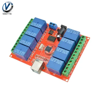 

8 Channel DC 12V Relay Module USB Control Timer Delay Relay Switch Driver PC Intelligent Controller Board For Smart Electronics