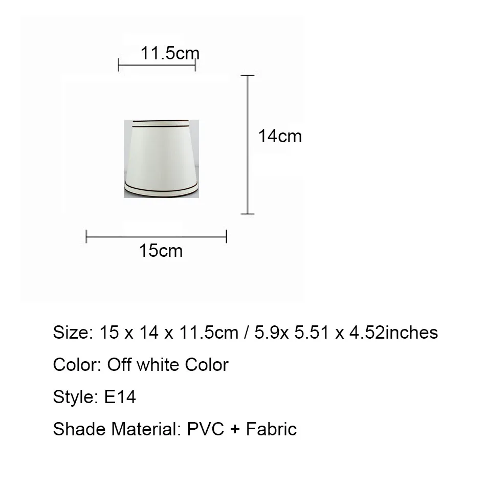 2 шт. диаметр 15 см/5,9 дюйма белый абажур для лампы, современный светильник, Настенные светильники с тканевыми абажурами, E14